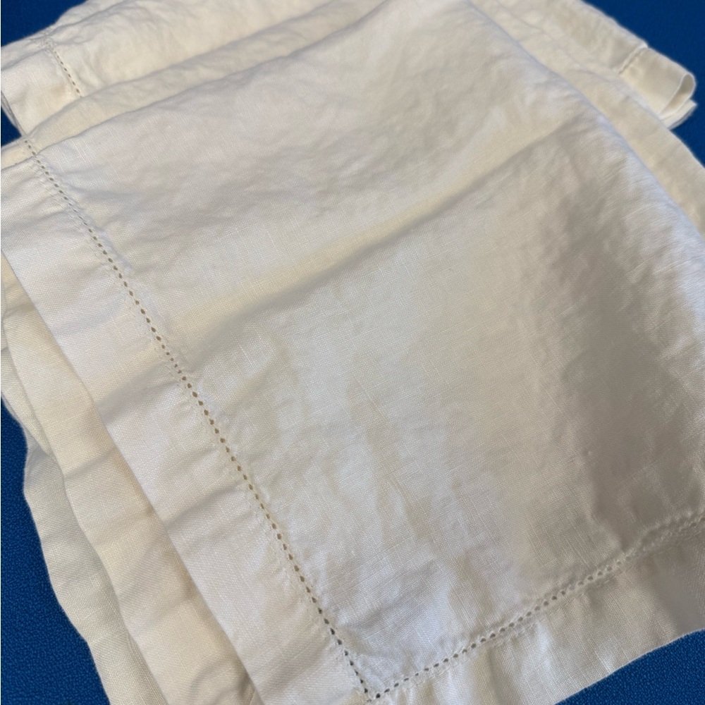 Pottery Barn Cream Linen Napkins with Hemstitch NWT - Picture 4 of 6